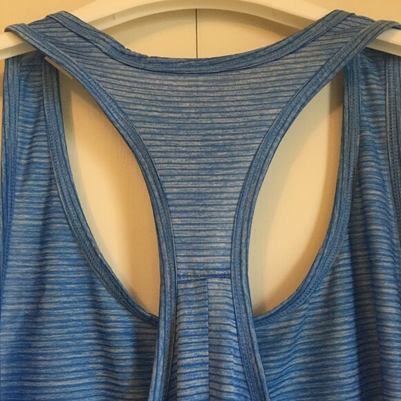 Adidas Blue Striped Racerback Tank Top - Picture 6 of 14